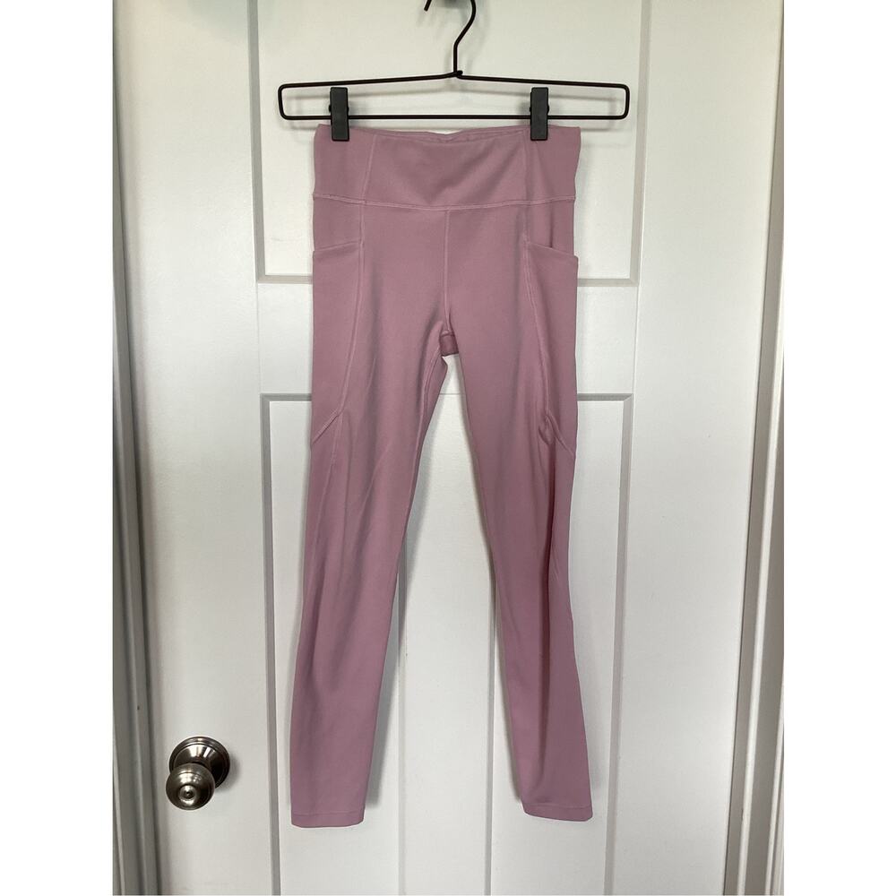 Athleta girls high rise stash‎ your treasures leggings giirls size m/8-10 pink